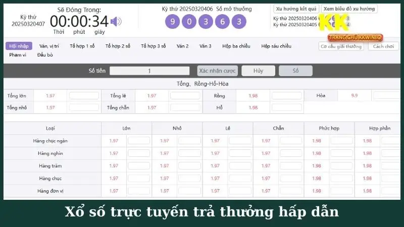 Xổ số trực tuyến trả thưởng hấp dẫn